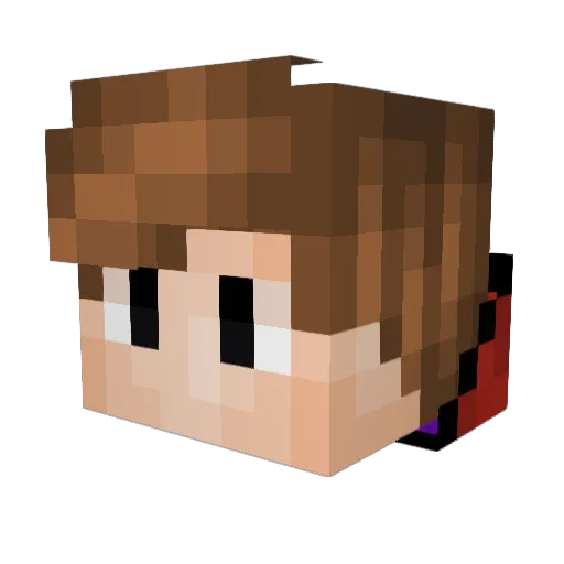 Fabwab Minecraft avatar head, 3D render