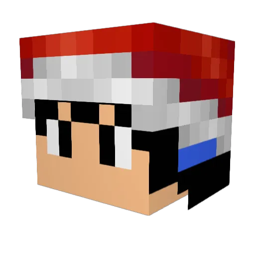 Fac7 Minecraft avatar head, 3D render