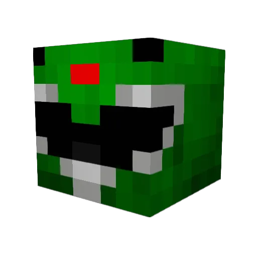 FaceMcShooty Minecraft avatar head, 3D render