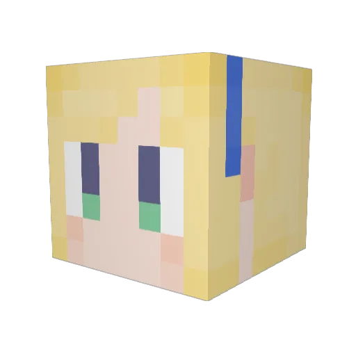 FaceUwU Minecraft avatar head, 3D render