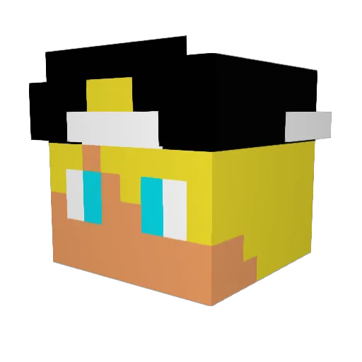 FacelessGaming Minecraft avatar head, 3D render