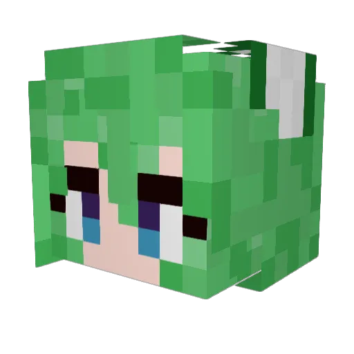 Facelesswolf Minecraft avatar head, 3D render