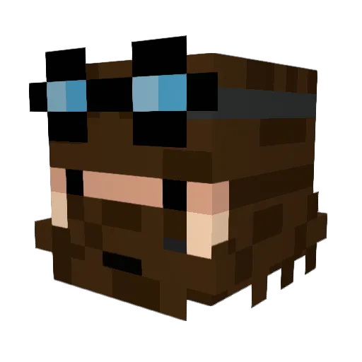 Faceman007 Minecraft avatar head, 3D render