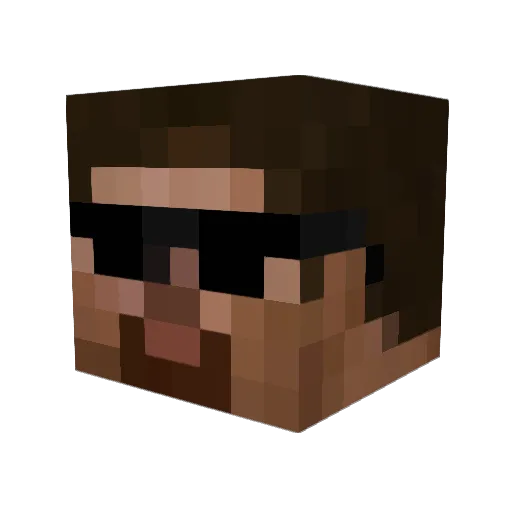 Facepomp Minecraft avatar head, 3D render