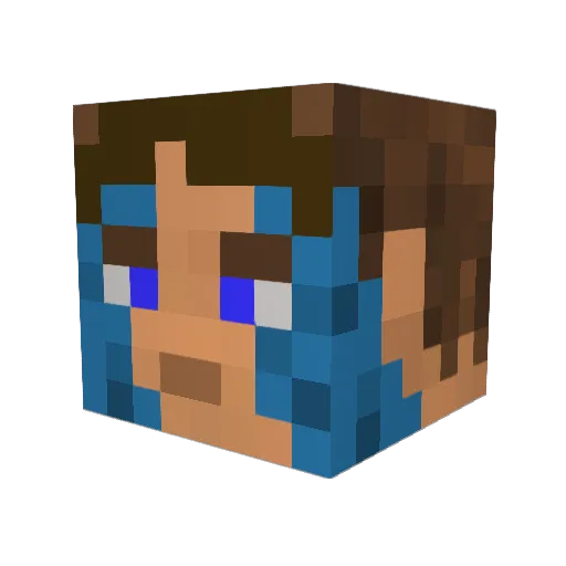 Facilitator Minecraft avatar head, 3D render