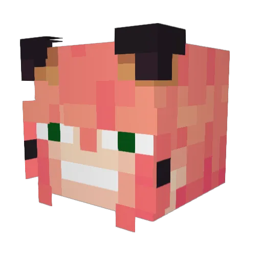 Fackhf Minecraft avatar head, 3D render