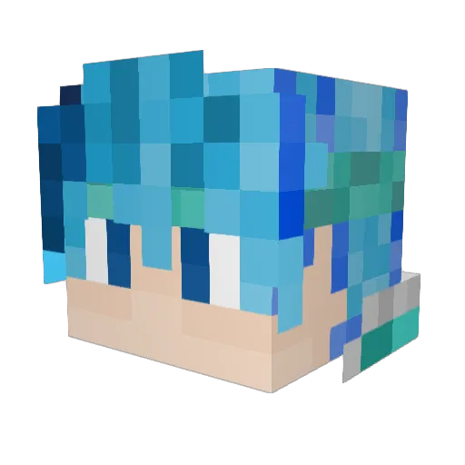 Fact3057 Minecraft avatar head, 3D render