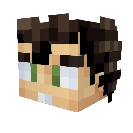FacuOjeda Minecraft avatar head, 3D render