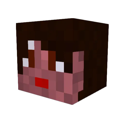 Facyb Minecraft avatar head, 3D render