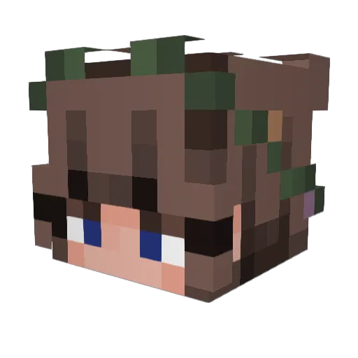 Fade2Jade Minecraft avatar head, 3D render