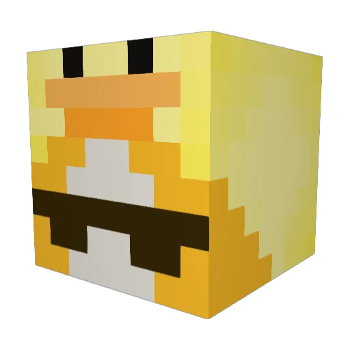 Faded_Orange Minecraft avatar head, 3D render