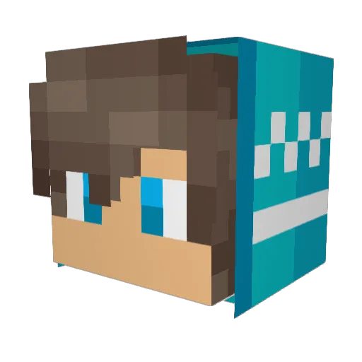 Fadience Minecraft avatar head, 3D render