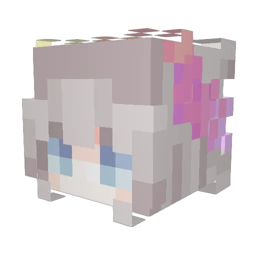 Faeki Minecraft avatar head, 3D render