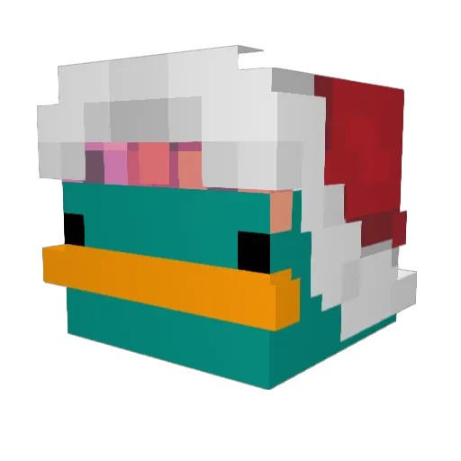 Faerrari Minecraft avatar head, 3D render