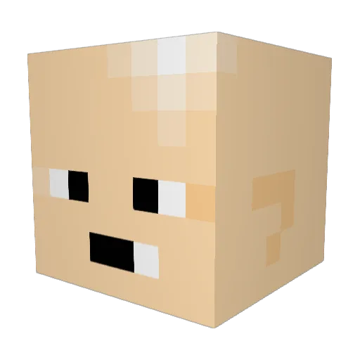 Faeten Minecraft avatar head, 3D render