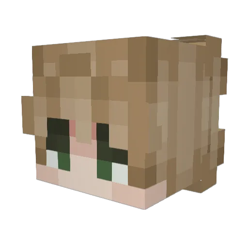 Faethly Minecraft avatar head, 3D render