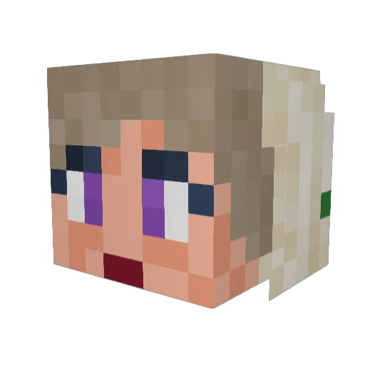 Fafelix Minecraft avatar head, 3D render