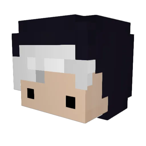 Fafuto Minecraft avatar head, 3D render