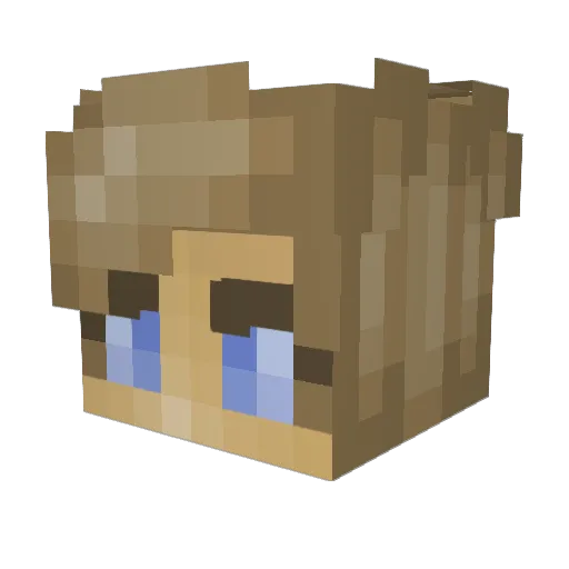 Fahl Minecraft avatar head, 3D render