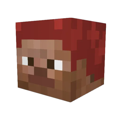 Faho Minecraft avatar head, 3D render