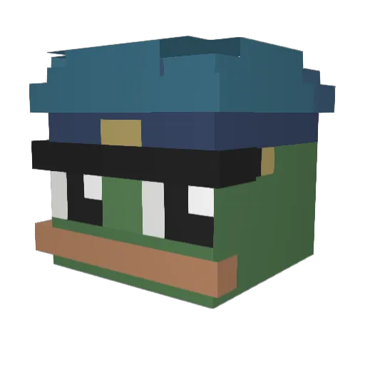 Failcop Minecraft avatar head, 3D render