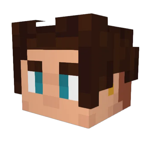 Failip Minecraft avatar head, 3D render