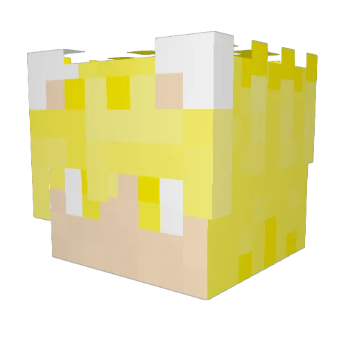Faint_Yellow Minecraft avatar head, 3D render