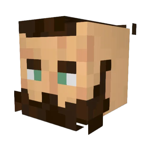 Faireadh Minecraft avatar head, 3D render