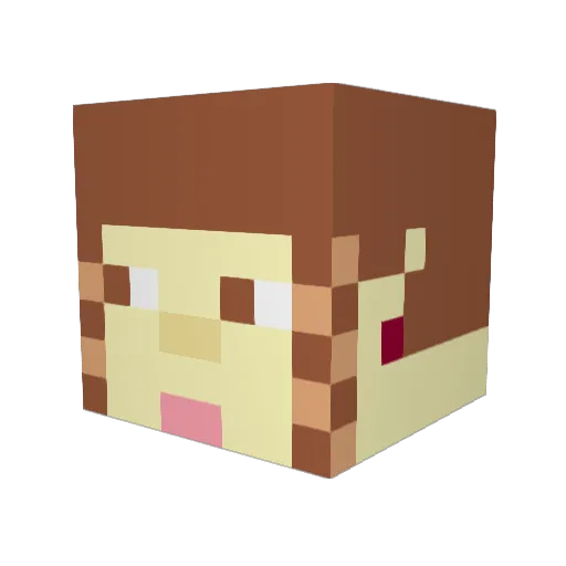 FairyBlack Minecraft avatar head, 3D render