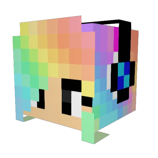 FairyGarden08 Minecraft avatar head, 3D render