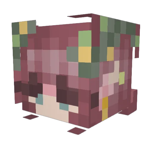 FairyNan Minecraft avatar head, 3D render
