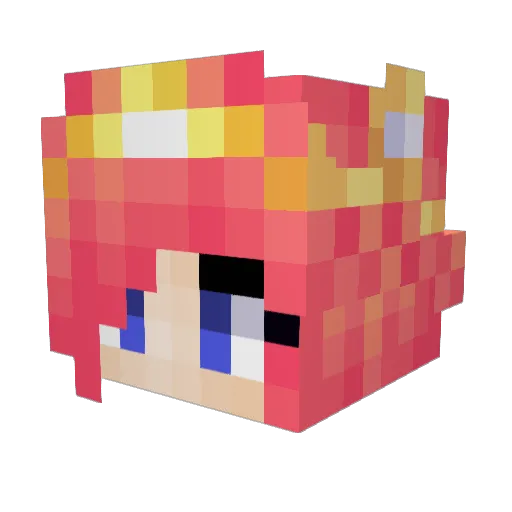Fairylena Minecraft avatar head, 3D render