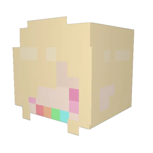 Fairymassacre Minecraft avatar head, 3D render