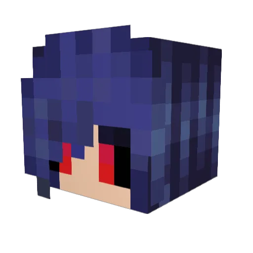 Faisuwu Minecraft avatar head, 3D render