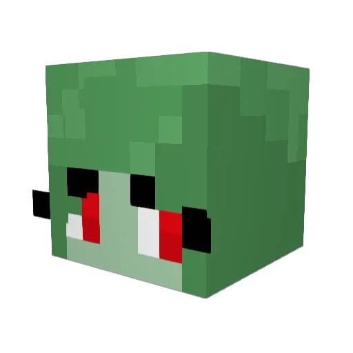 Faizemonster Minecraft avatar head, 3D render