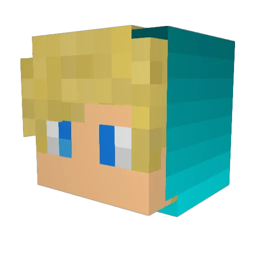 Fajloppp Minecraft avatar head, 3D render