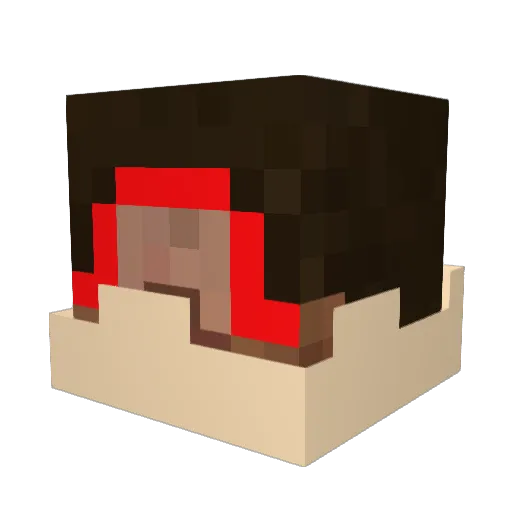 FakQueue Minecraft avatar head, 3D render
