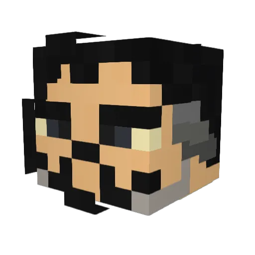 Faka7 Minecraft avatar head, 3D render