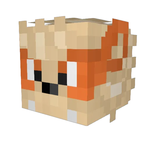FakeFukano Minecraft avatar head, 3D render