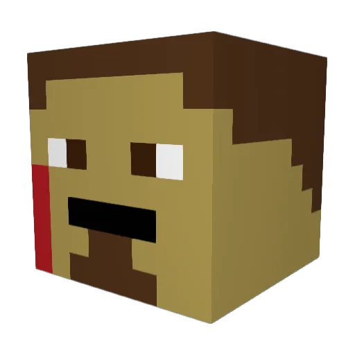 FakeIronMan Minecraft avatar head, 3D render