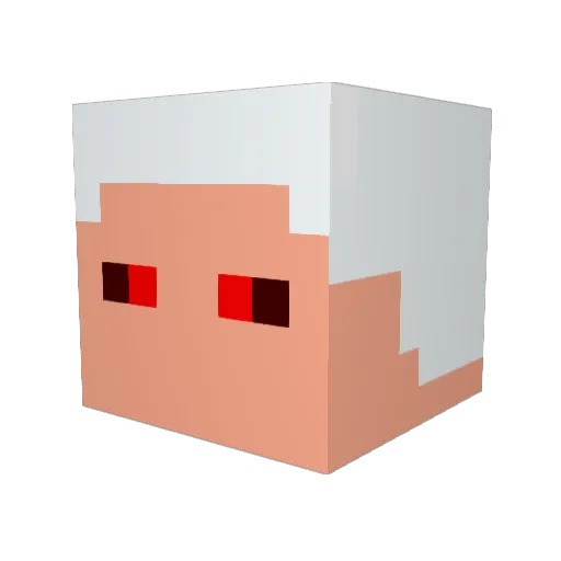 FakeMaku Minecraft avatar head, 3D render