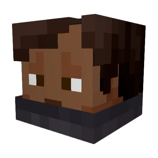 FakeMarlow Minecraft avatar head, 3D render