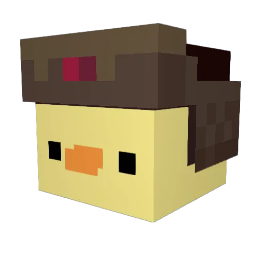 FakePoki Minecraft avatar head, 3D render
