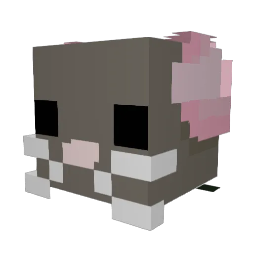 FakeRat0 Minecraft avatar head, 3D render