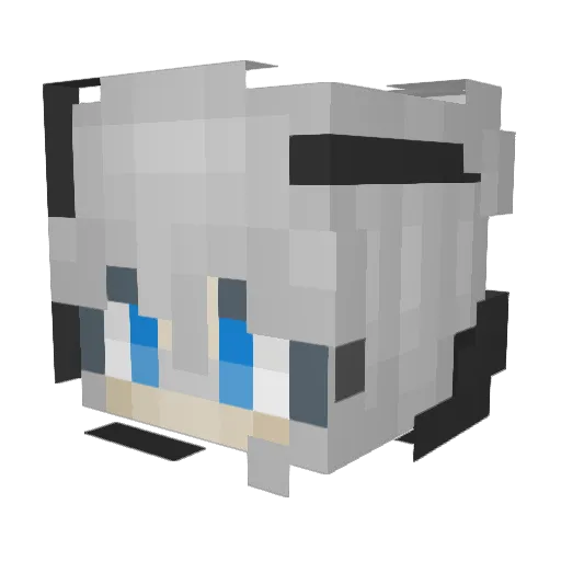 FakeZuri Minecraft avatar head, 3D render