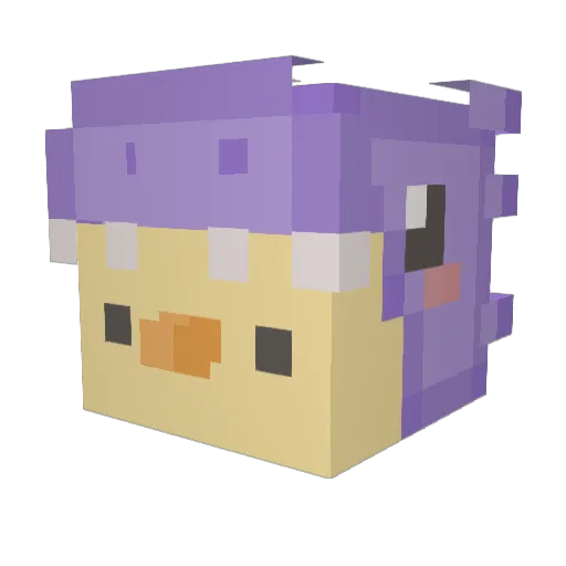 Fake_Sena Minecraft avatar head, 3D render