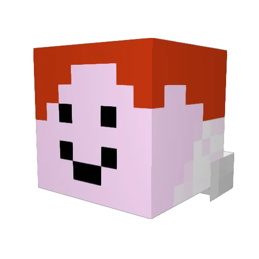 Fakesan Minecraft avatar head, 3D render