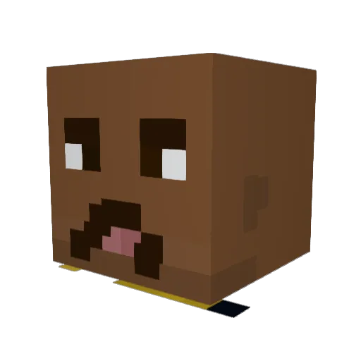 Fakfejs Minecraft avatar head, 3D render