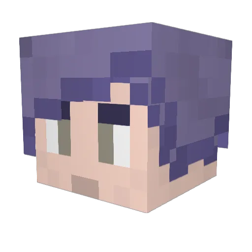 Fakky Minecraft avatar head, 3D render