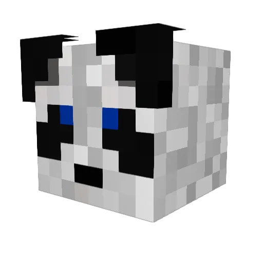 Fakun Minecraft avatar head, 3D render